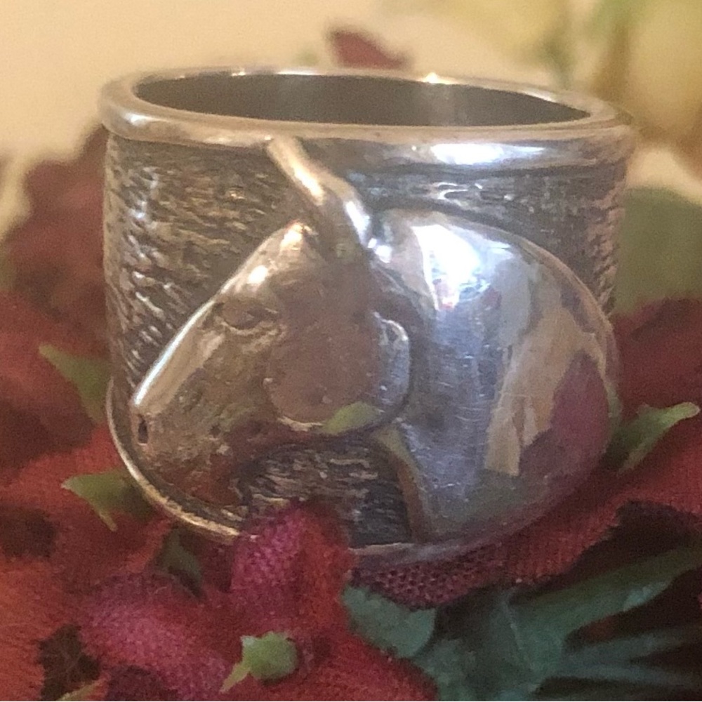 Rare Vintage Silpada Sterling Silver Equestrian Horse Head Ring R1460 Size 6 - Picture 7 of 12